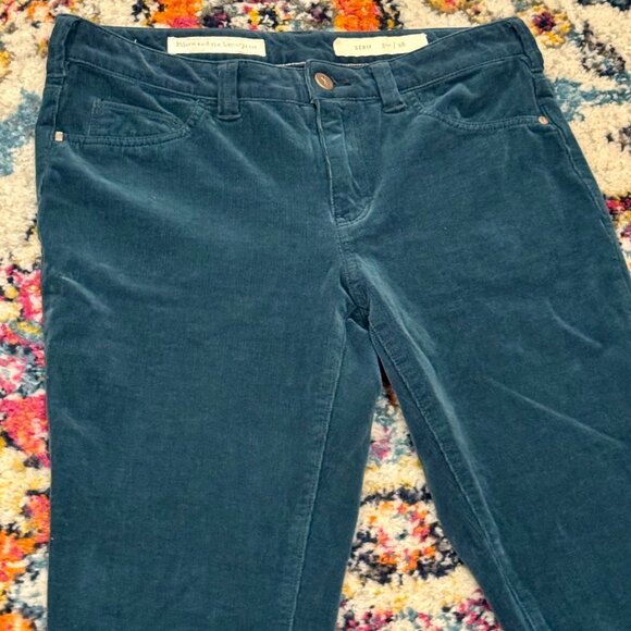 Anthropologie Pilcro and the Letterpress Corduroy Pants in Teal Blue Size 28 - Picture 5 of 15
